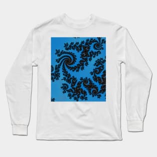 Black and blue floral pattern Long Sleeve T-Shirt